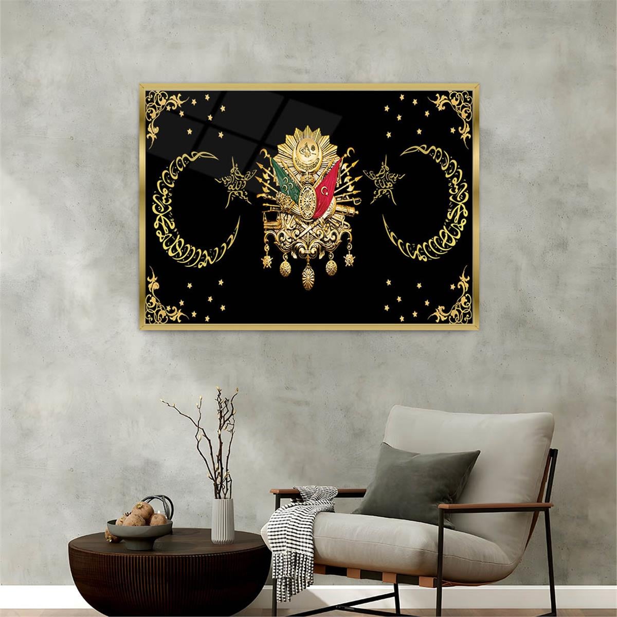 Aluminum-Framed National-Themed Tempered Glass Wall Art 004