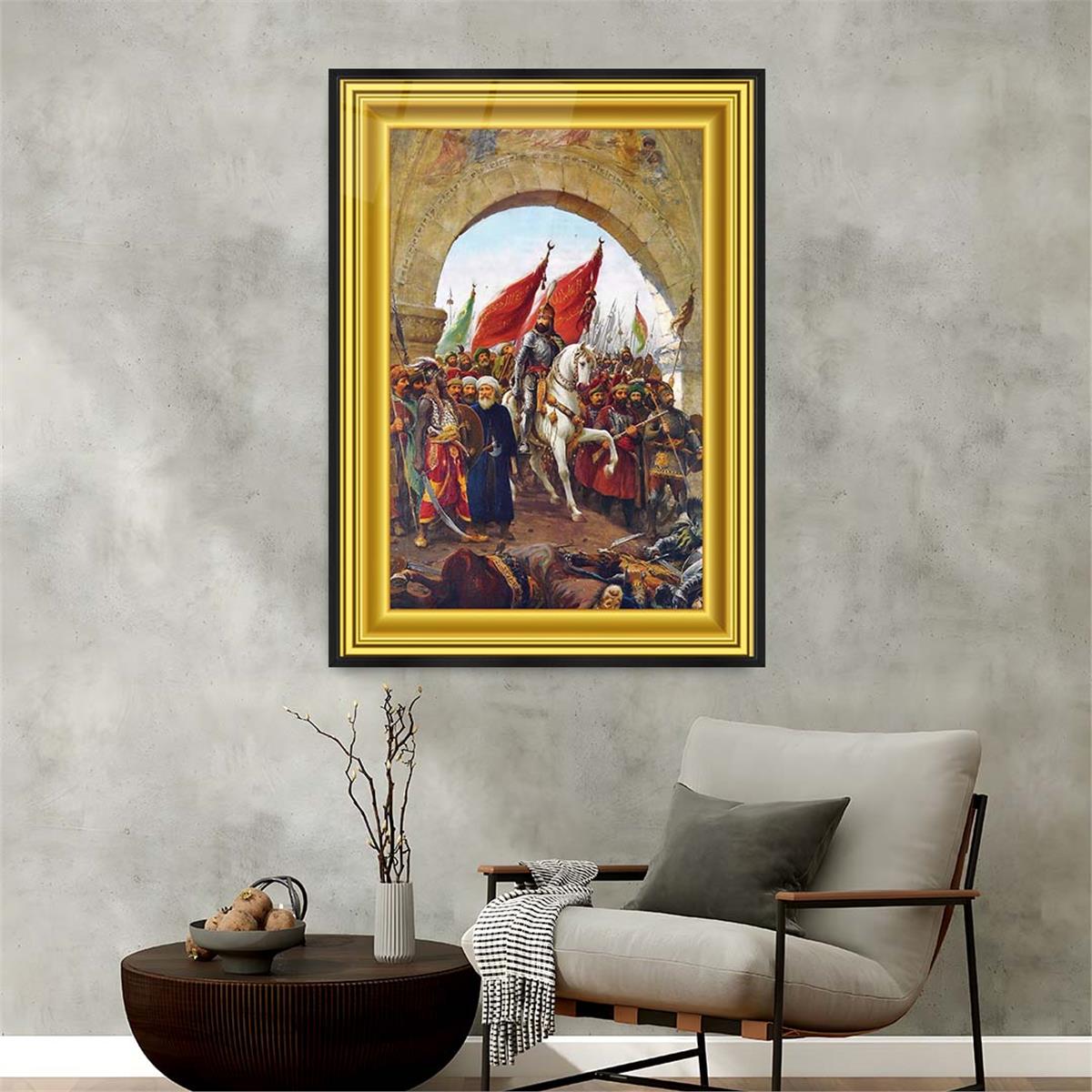 Aluminum-Framed National-Themed Tempered Glass Wall Art 006