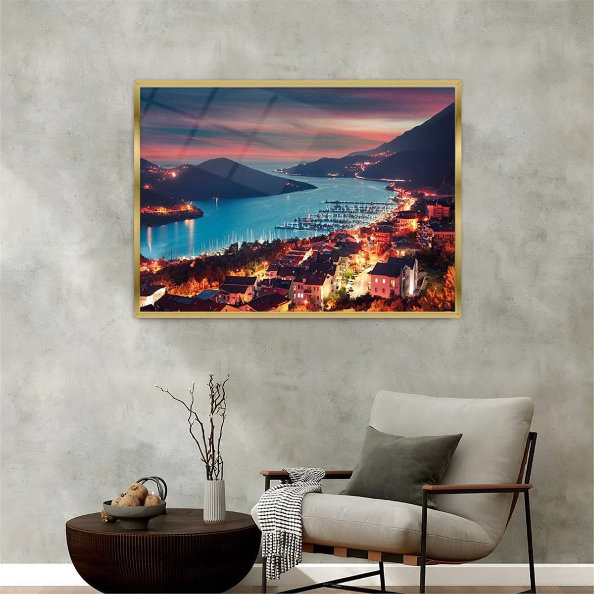 Aluminum-Framed Natured-Themed Tempered Glass Wall Art 167
