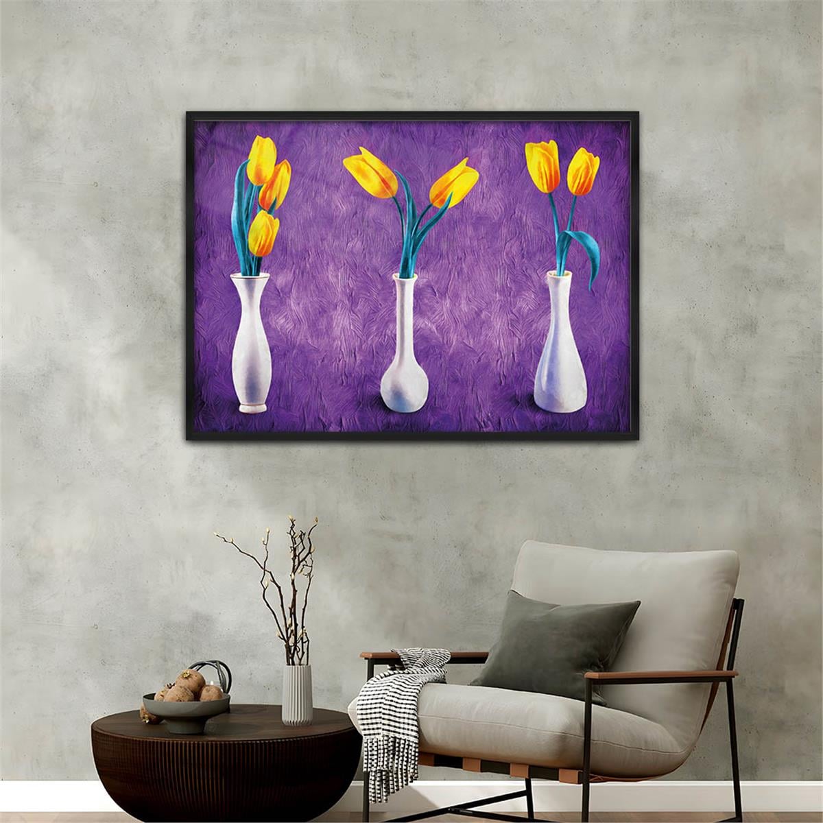 Aluminum-Framed Art-Themed Tempered Glass Wall Art 005