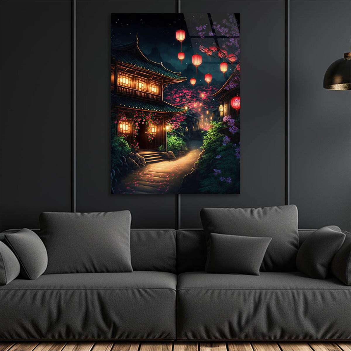 Dikey Sanat Temalı Cam Tablo 527
