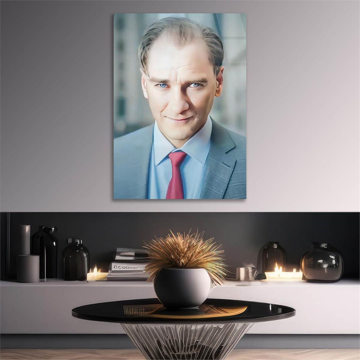 Dikey VatanTemalı Cam Tablo 220