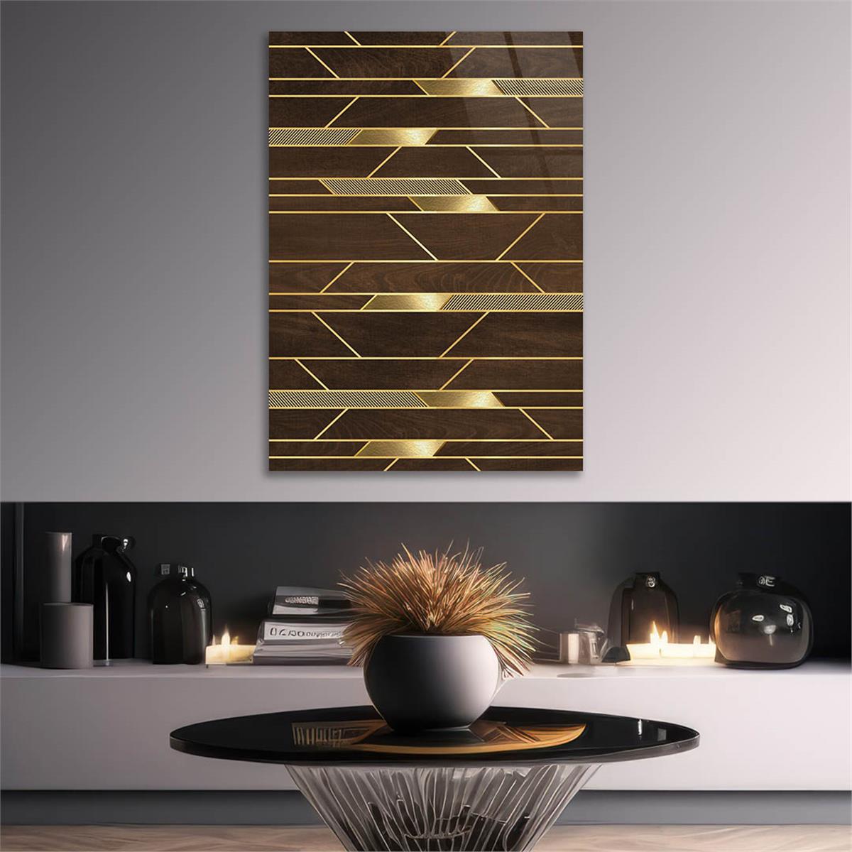 Dikey Sanat Temalı Cam Tablo 361