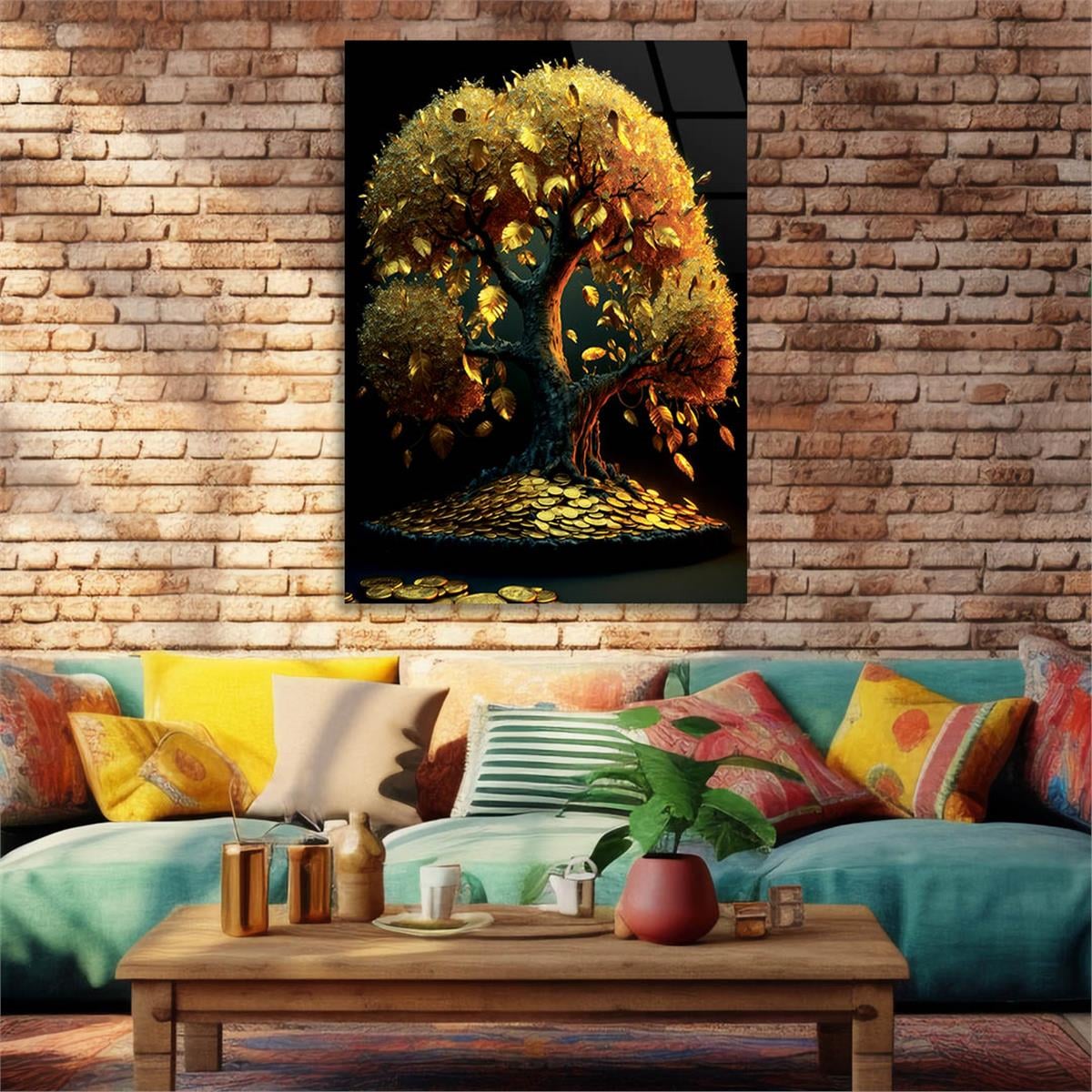 Verticale Gehard Glasschilderij Natuur Thema 150