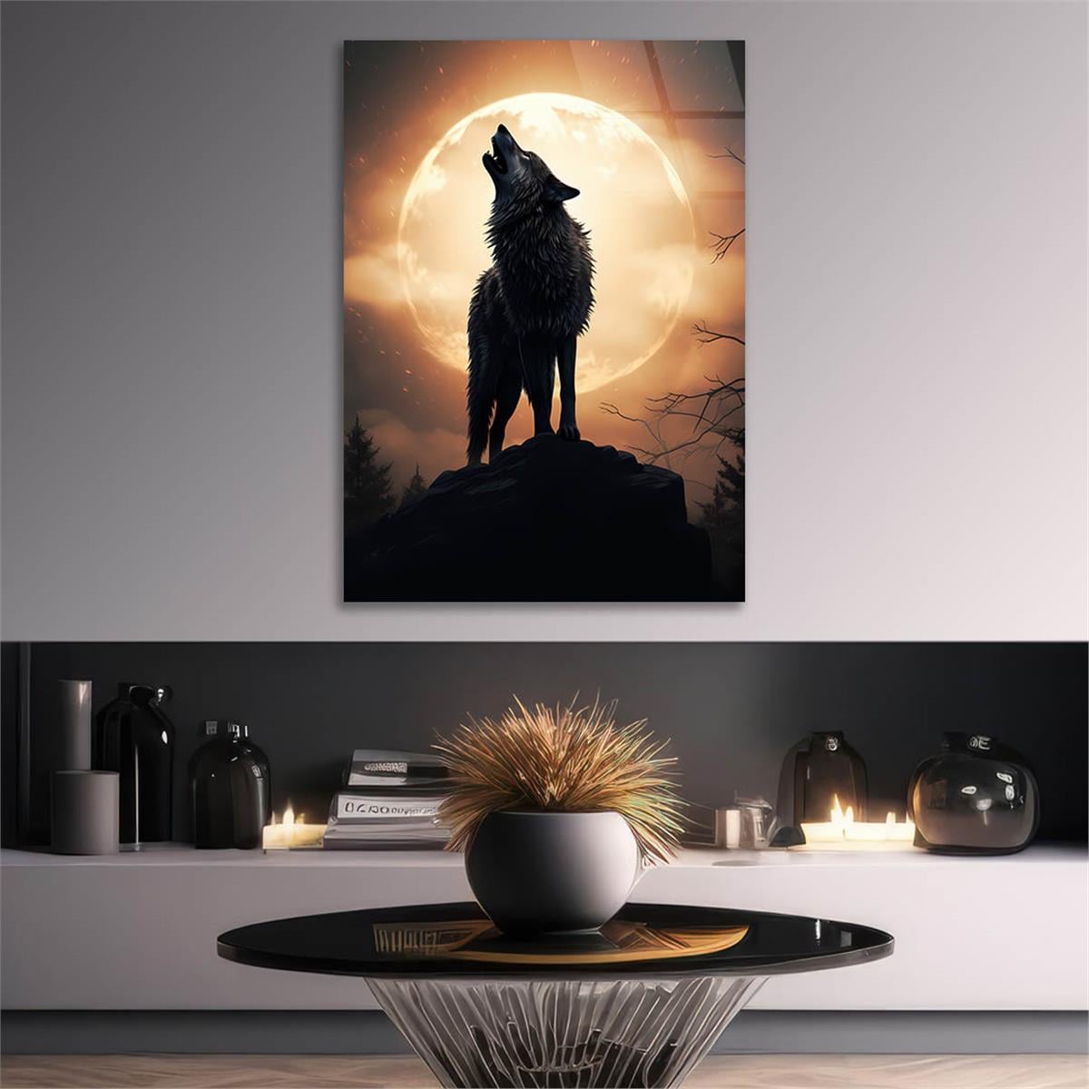 Dikey Doğa Temalı Cam Tablo 431