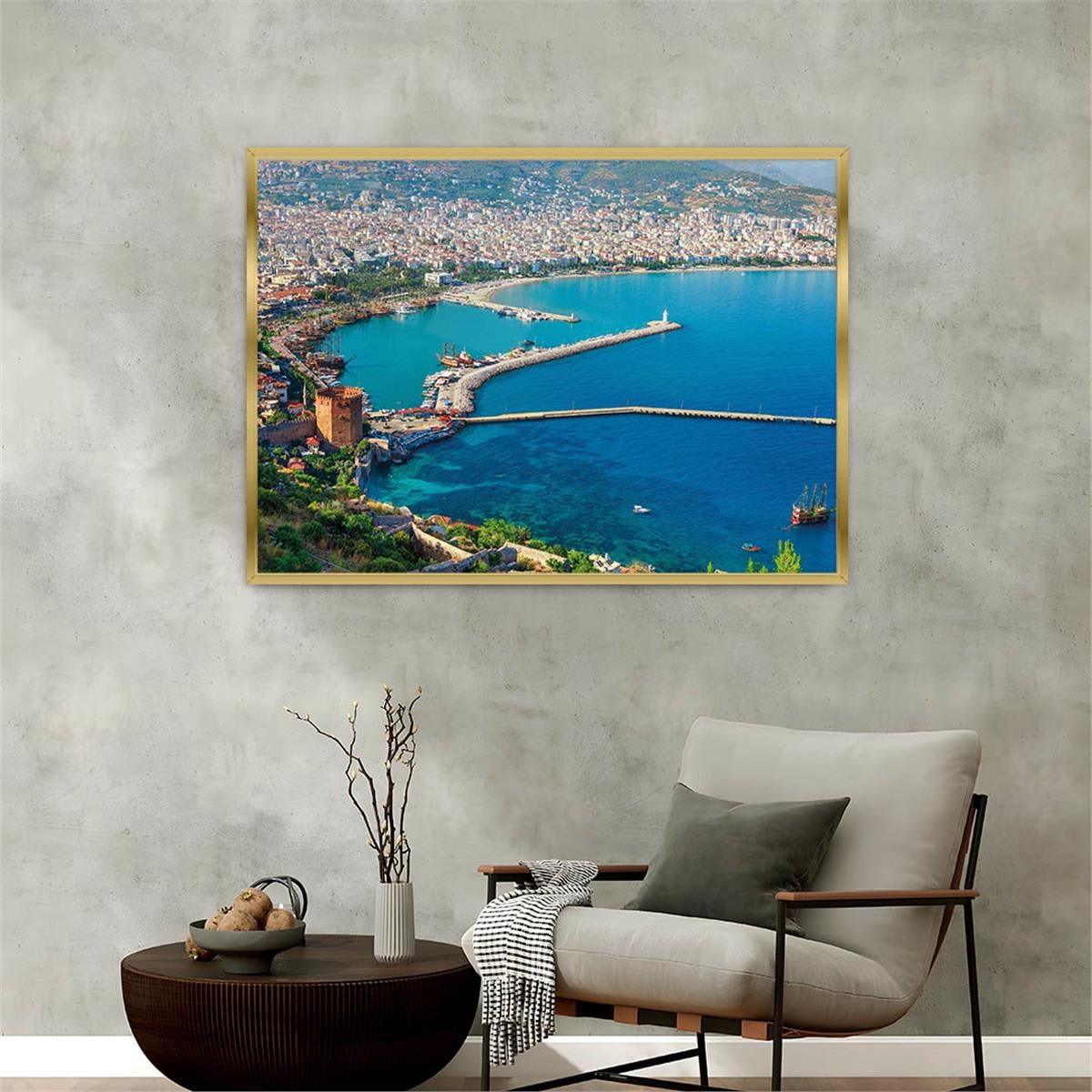 Aluminum-Framed Natured-Themed Tempered Glass Wall Art 166