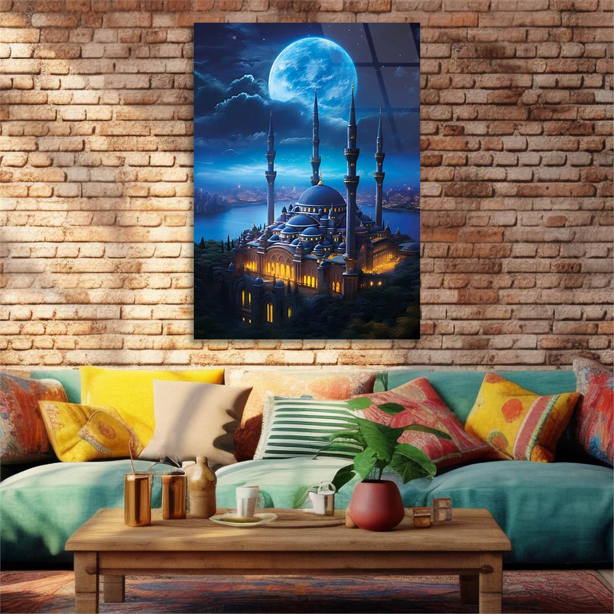 Dikey Dini Temalı Cam Tablo 243