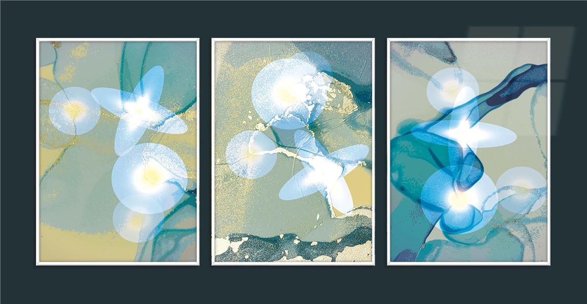 Alüminyum Çerçeveli Sanat Temalı 3lü Set MDF Tablo 0026