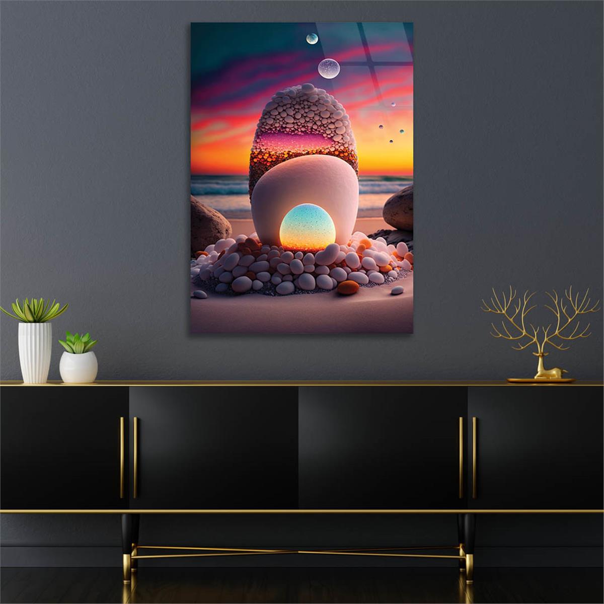 Vertical Tempered Glasss Wall Arts Art-Themed 309