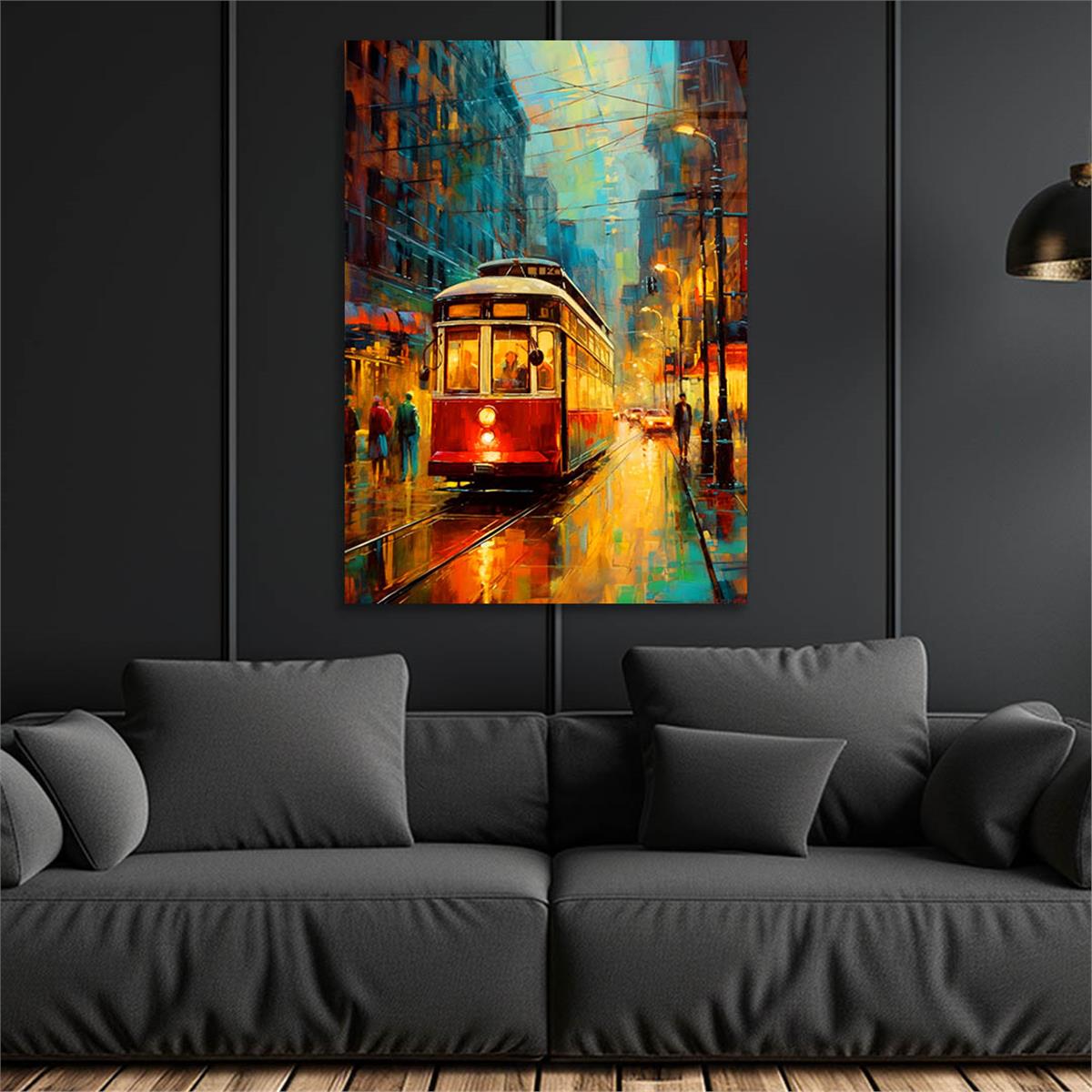 Dikey Sanat Temalı Cam Tablo 529