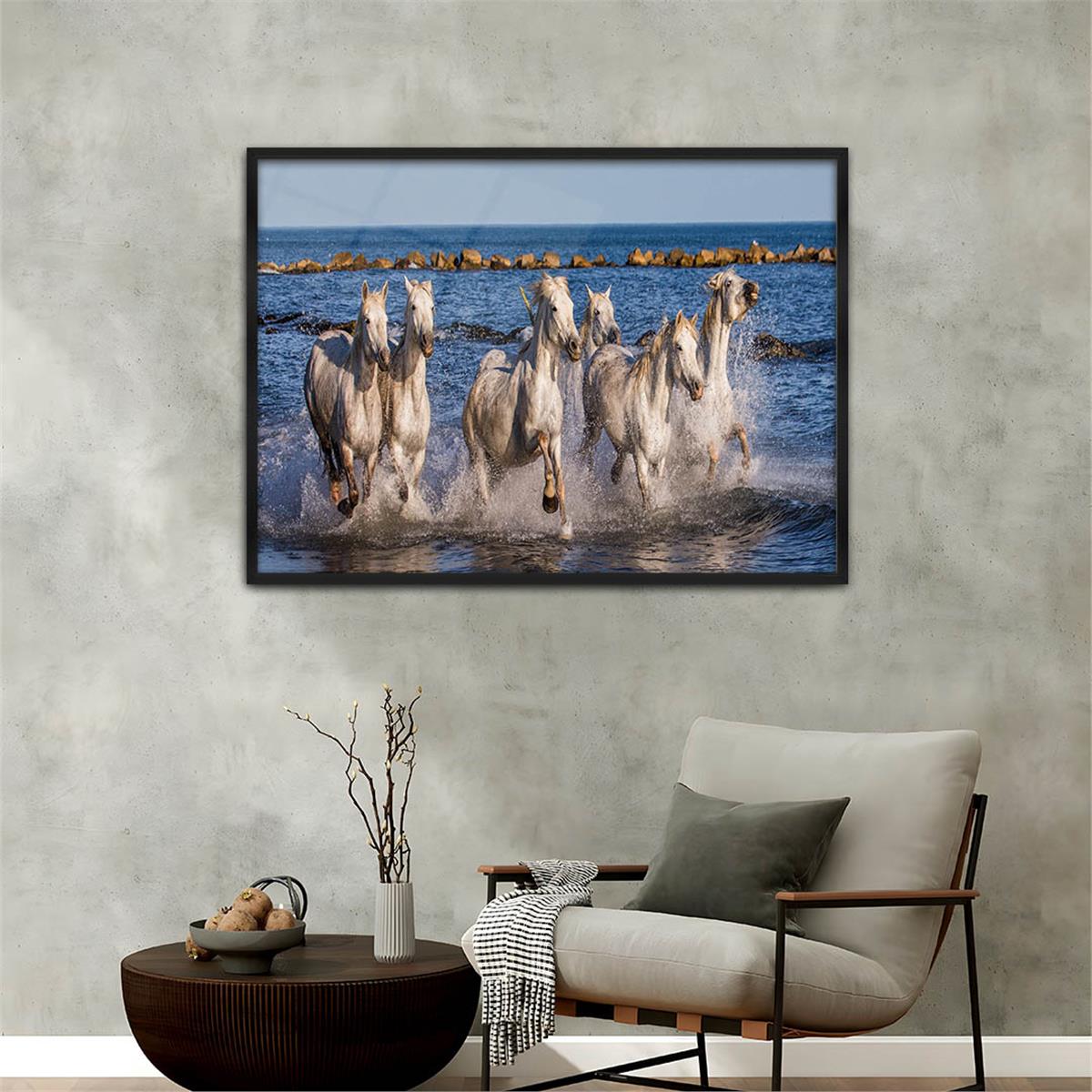 Aluminum-Framed Natured-Themed Tempered Glass Wall Art 004