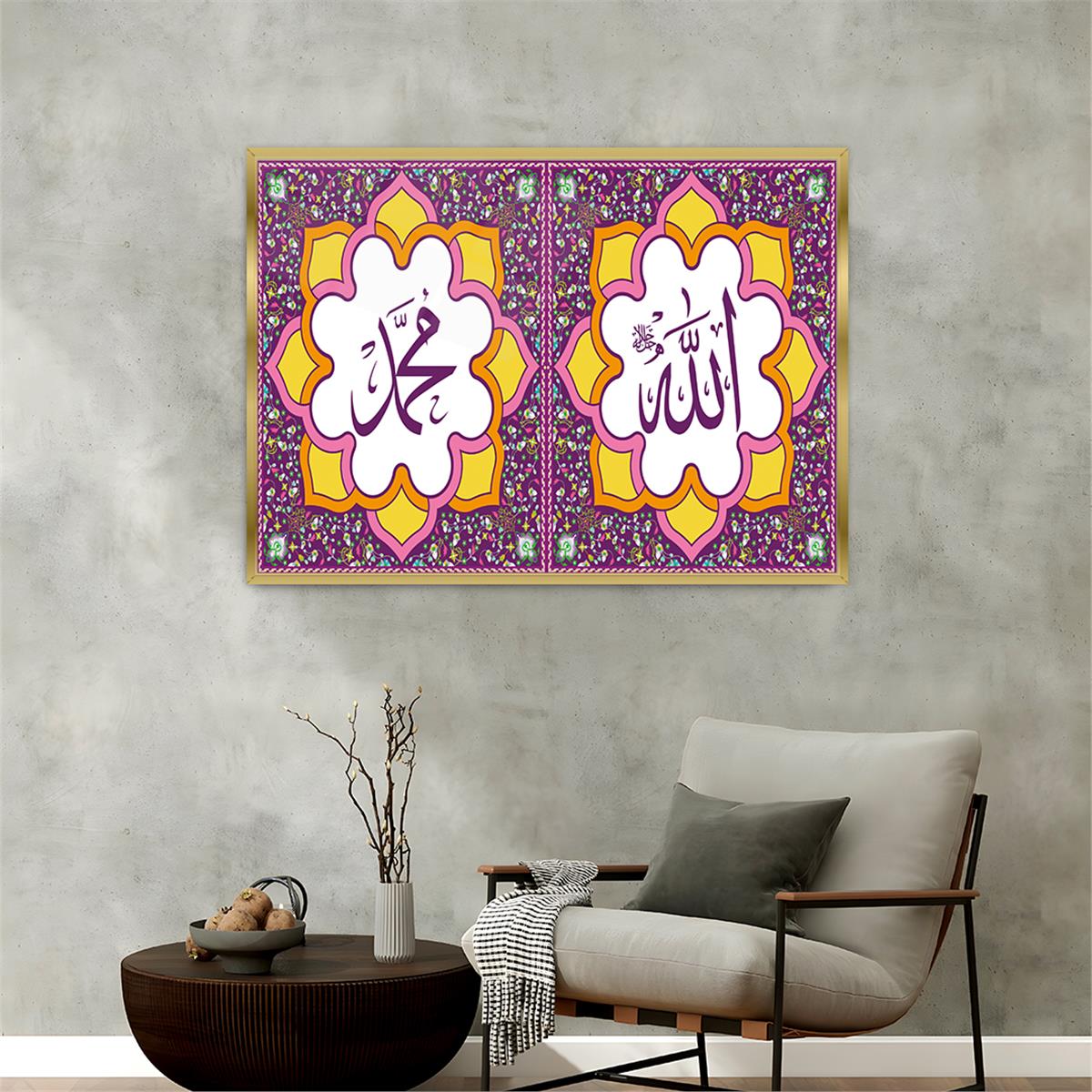 Tableau en verre à thème religieux avec cadre en aluminium  051