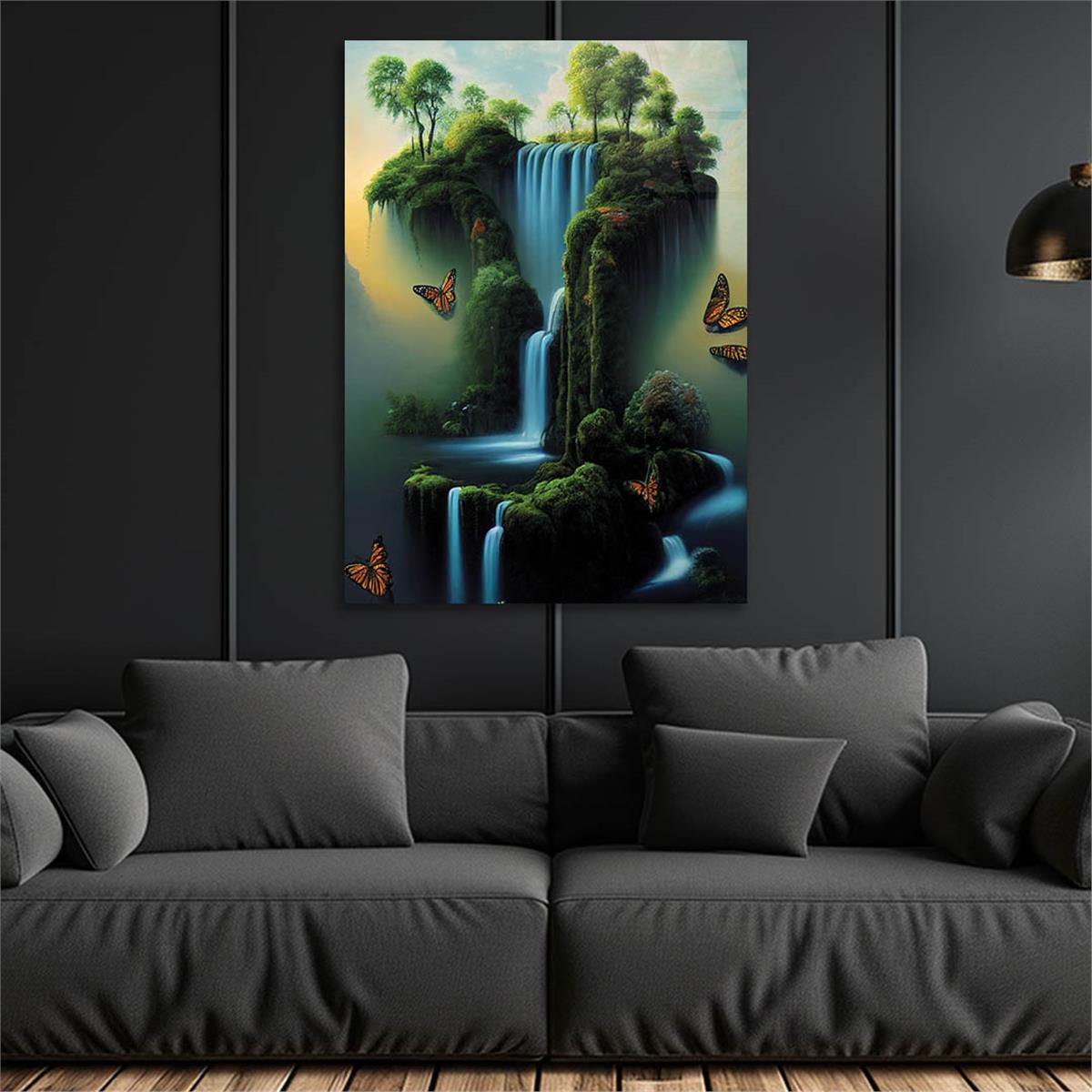 Vertical Tempered Glasss Wall Arts Art-Themed 307