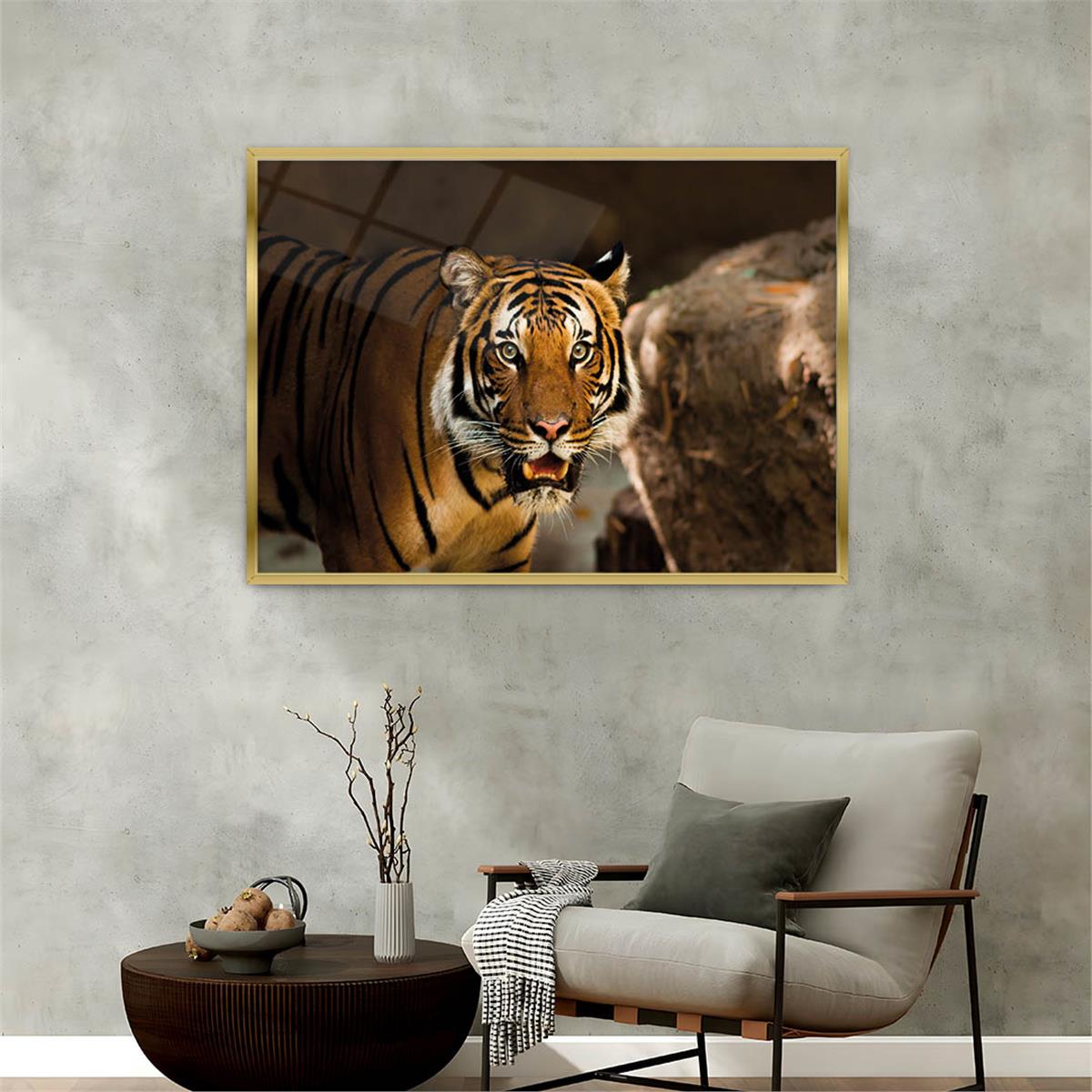 Aluminum-Framed Art-Themed Tempered Glass Wall Art 057