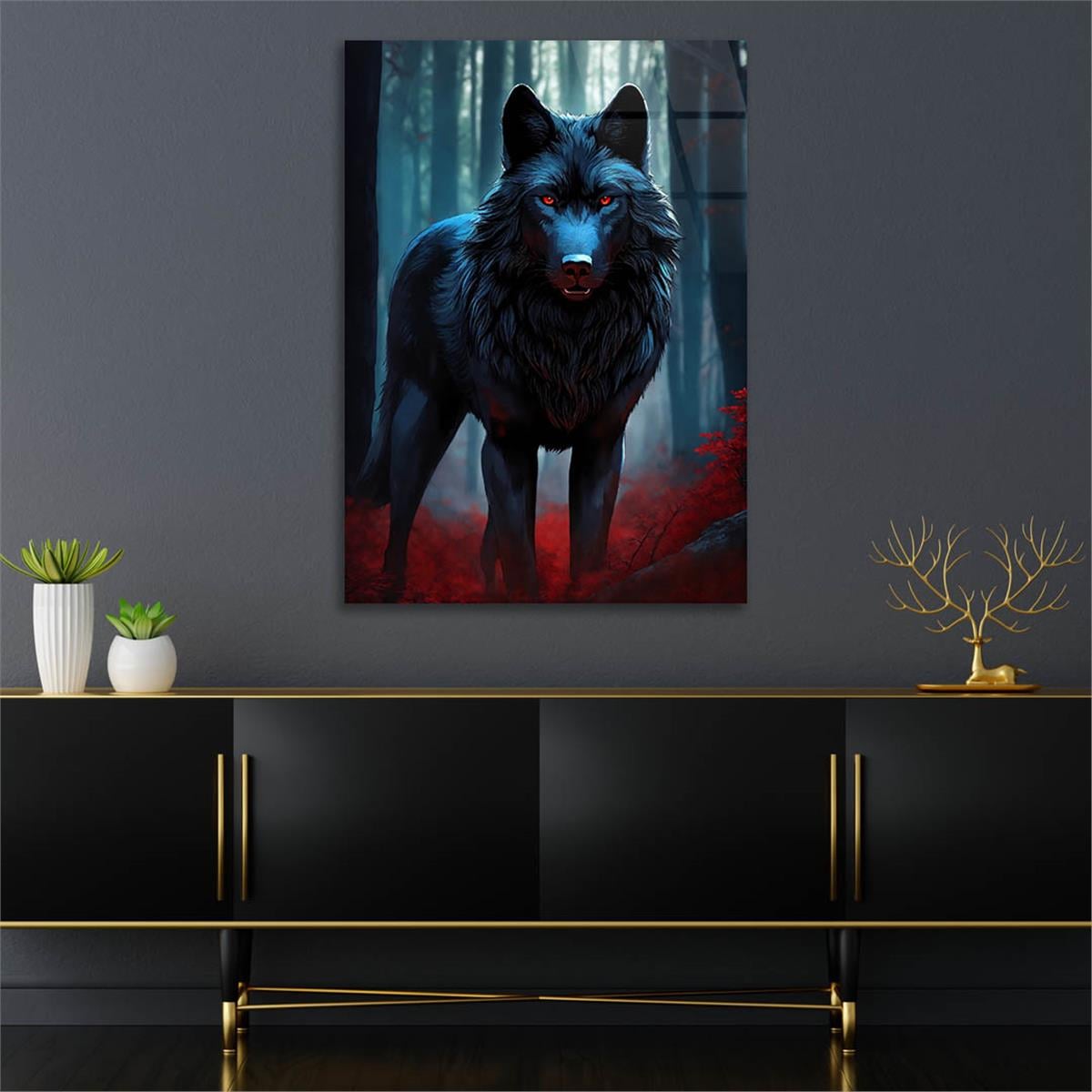 Dikey Doğa Temalı Cam Tablo 434