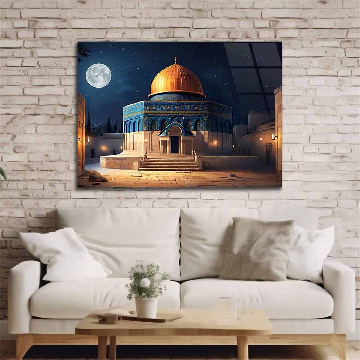 Yatay Dini Temalı Cam Tablo 165