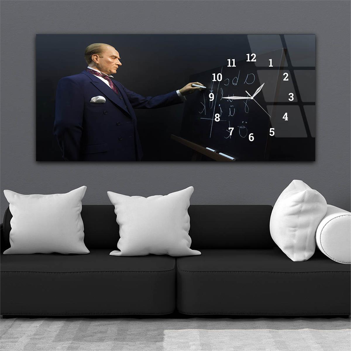 Side-Clock, Homeland-Themed Horizontal Glass Wall Painting 007