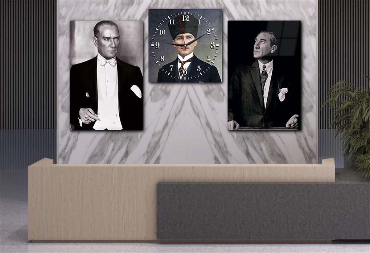 Ensemble de tableaux et dhorloge 2 pièces sur le thème de la nation