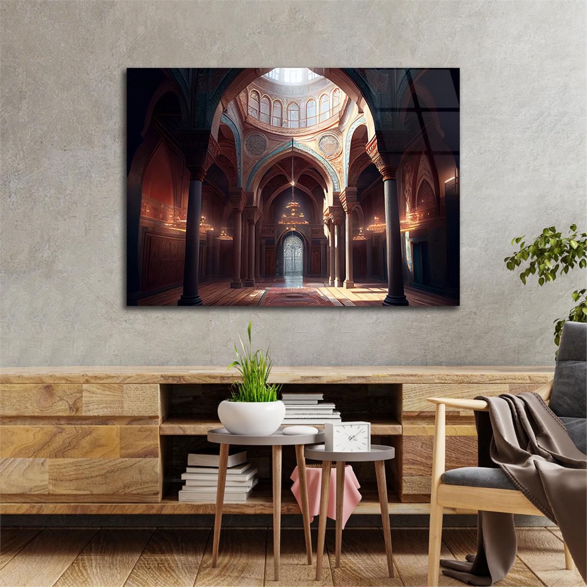 Yatay Dini Temalı Cam Tablo 192