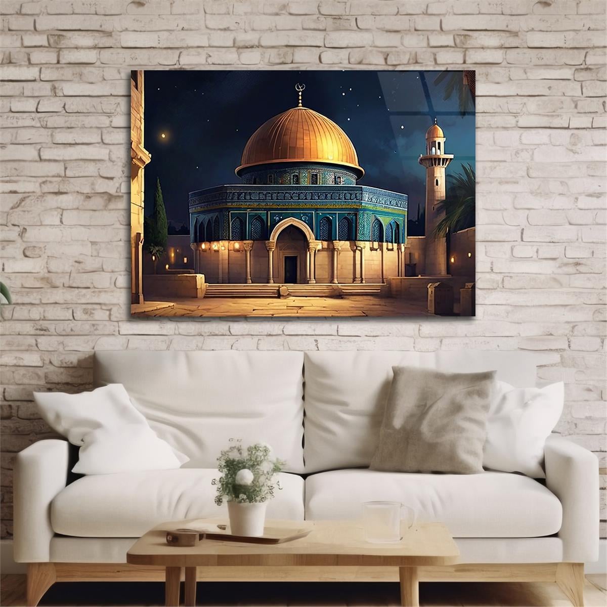 Yatay Dini Temalı Cam Tablo 166