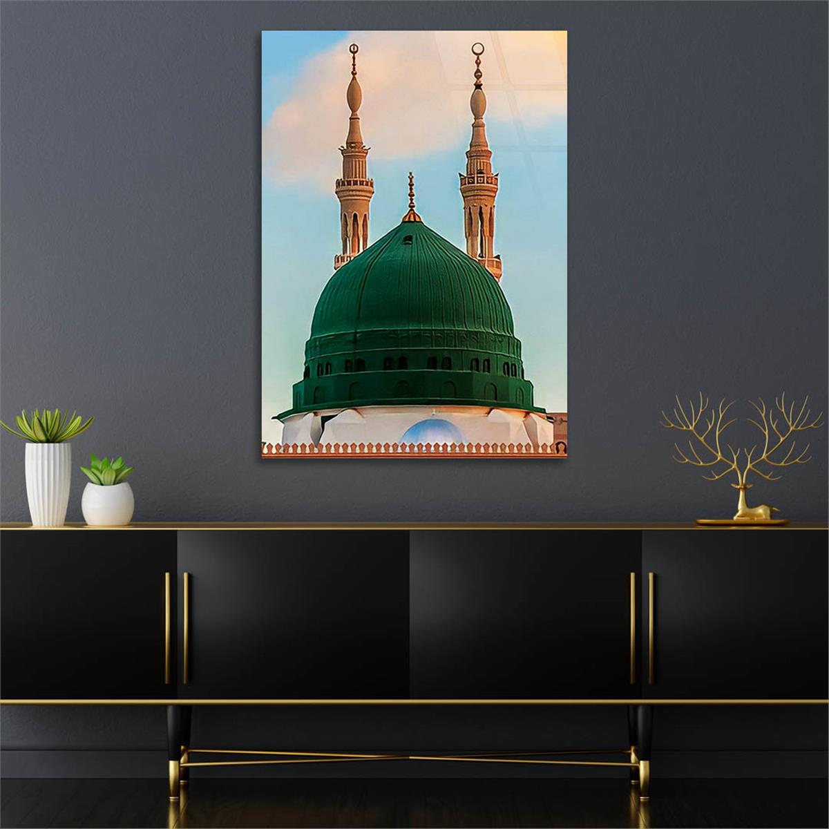 the Prophets Mosque Glass Wall Art