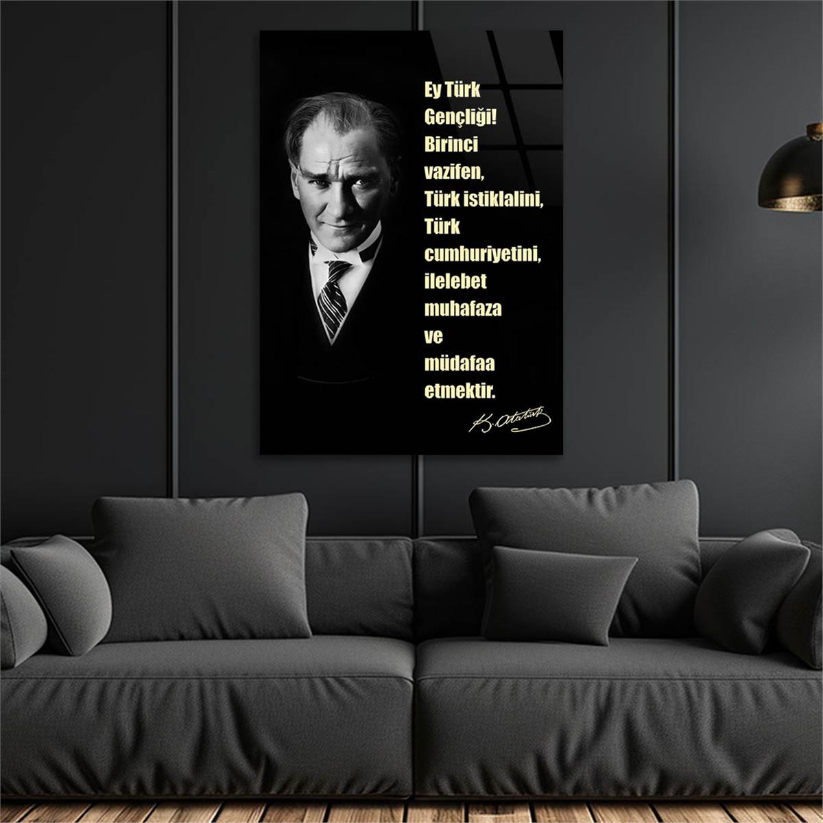 Dikey VatanTemalı Cam Tablo 198