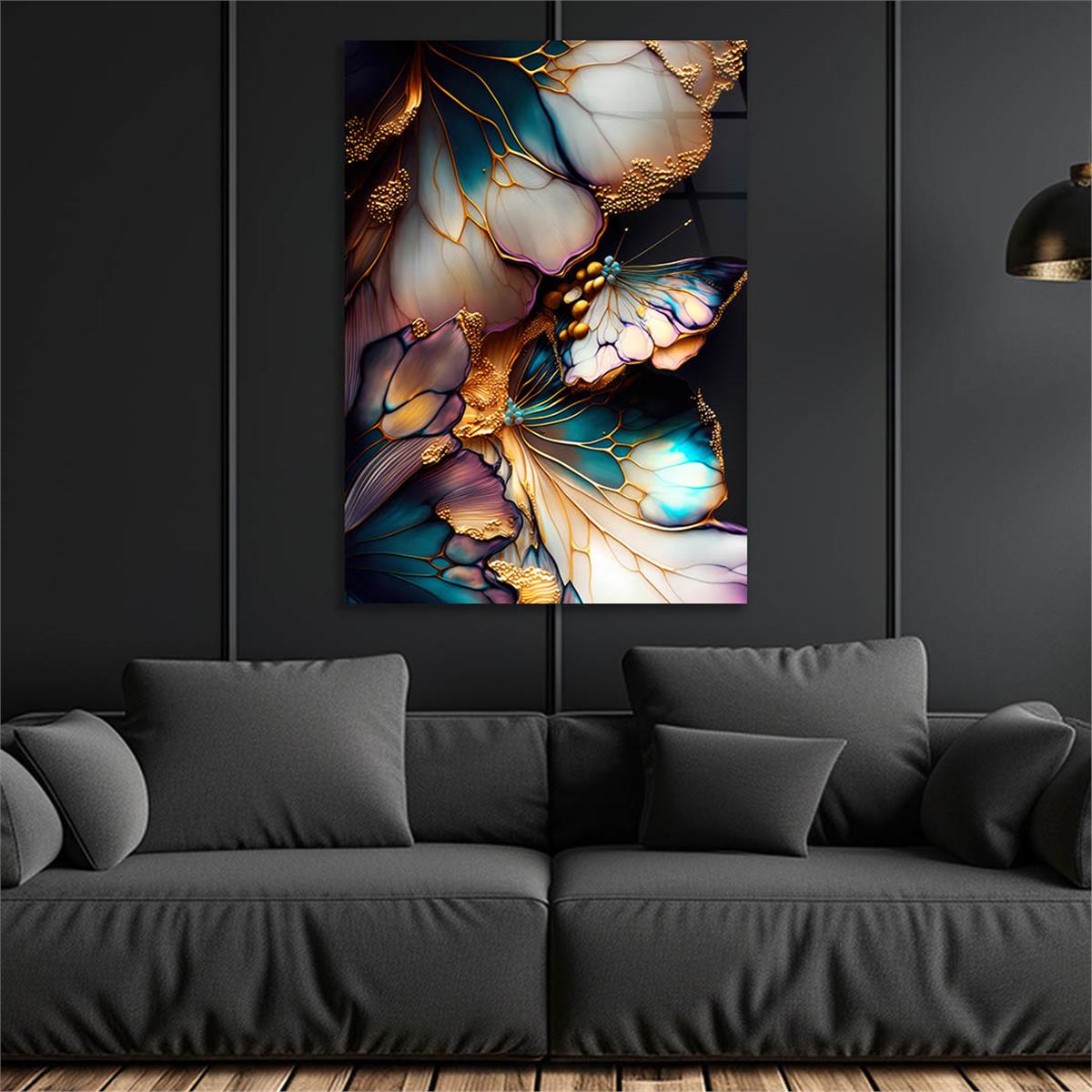 Dikey Sanat Temalı Cam Tablo 371