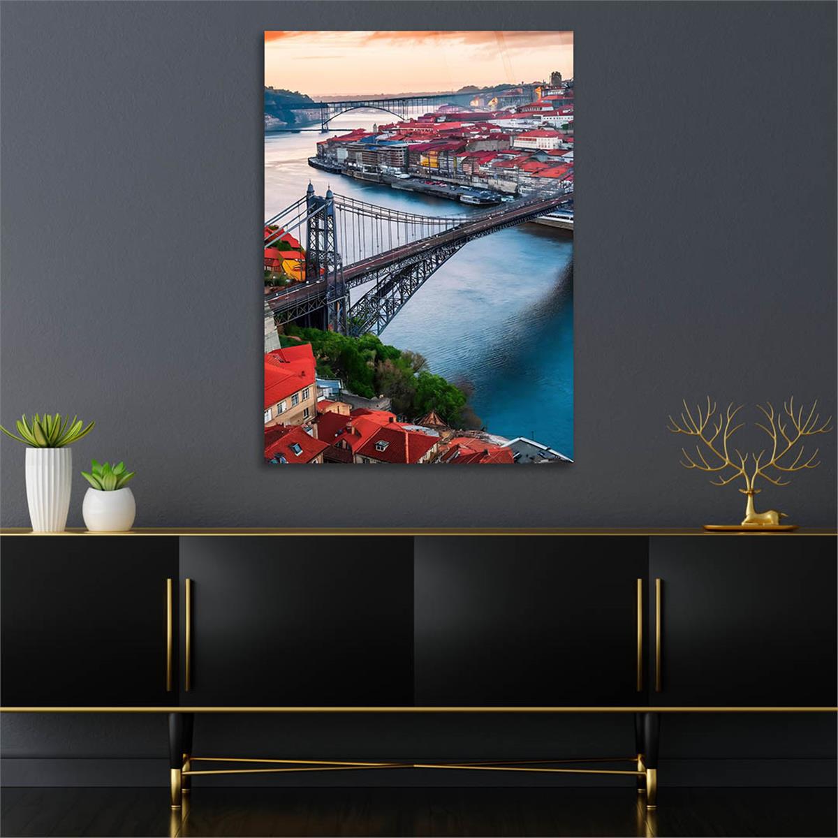 Dikey Doğa Temalı Cam Tablo 252