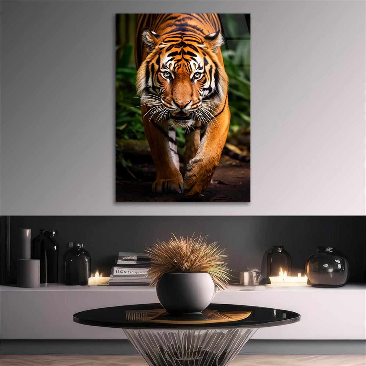 Dikey Doğa Temalı Cam Tablo 413