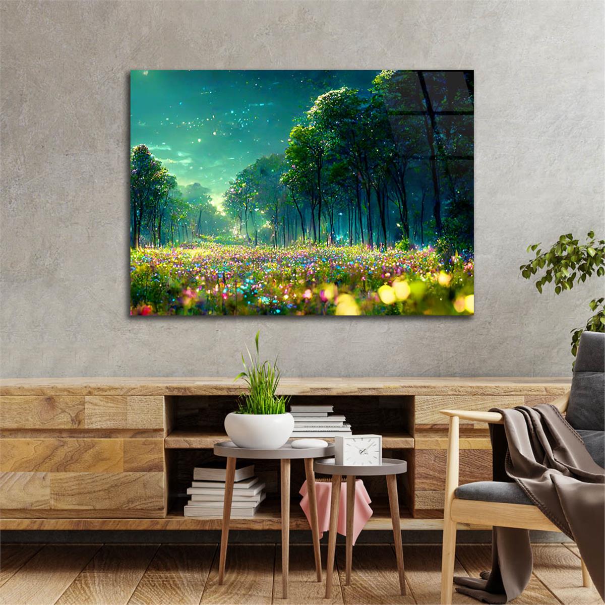 Yatay DoğaTemalı Cam Tablo 359