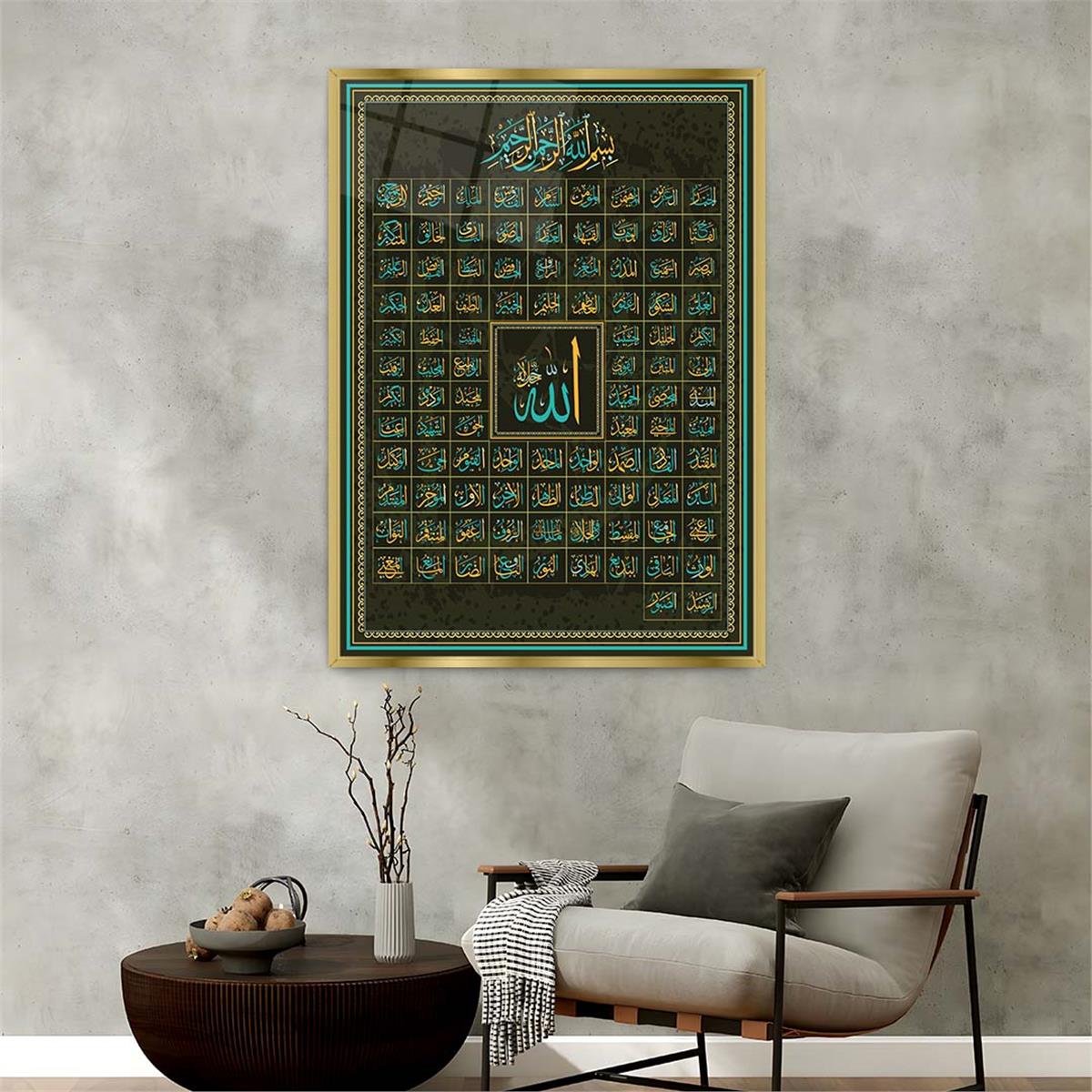 Aluminum-Framed Religious-Themed Tempered Glass Wall Art 013