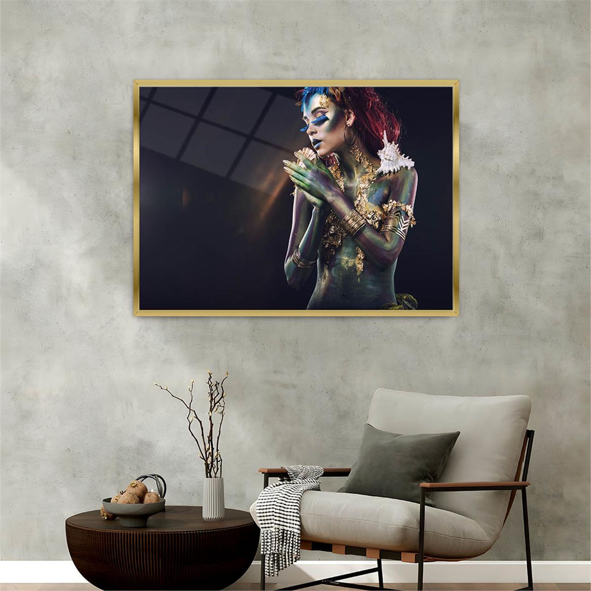 Aluminum-Framed Art-Themed Tempered Glass Wall Art 171