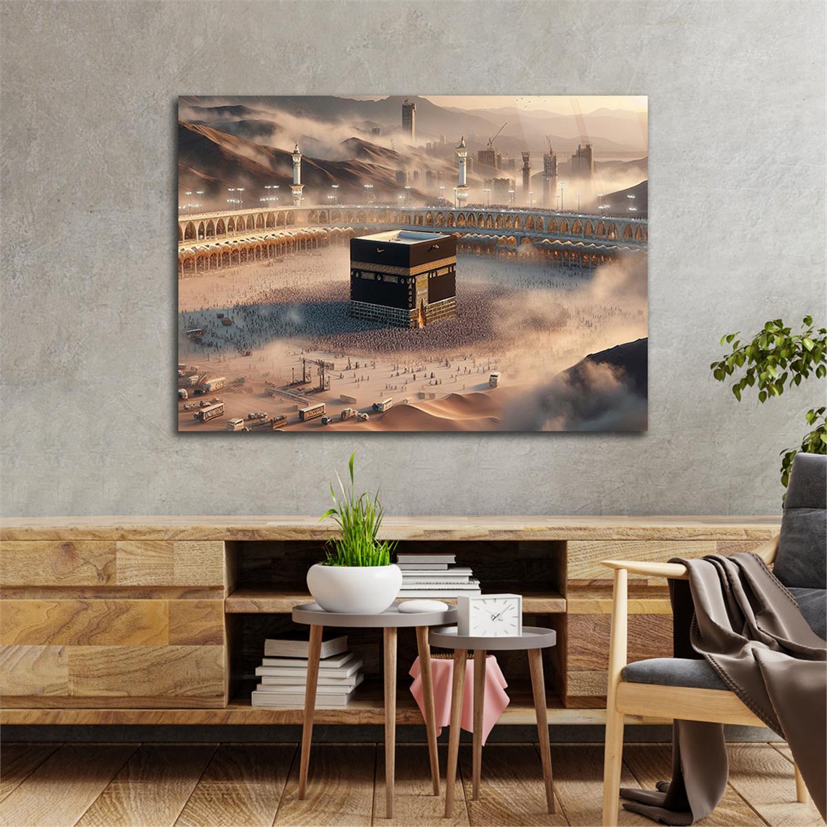 Yatay Dini Temalı Cam Tablo 198