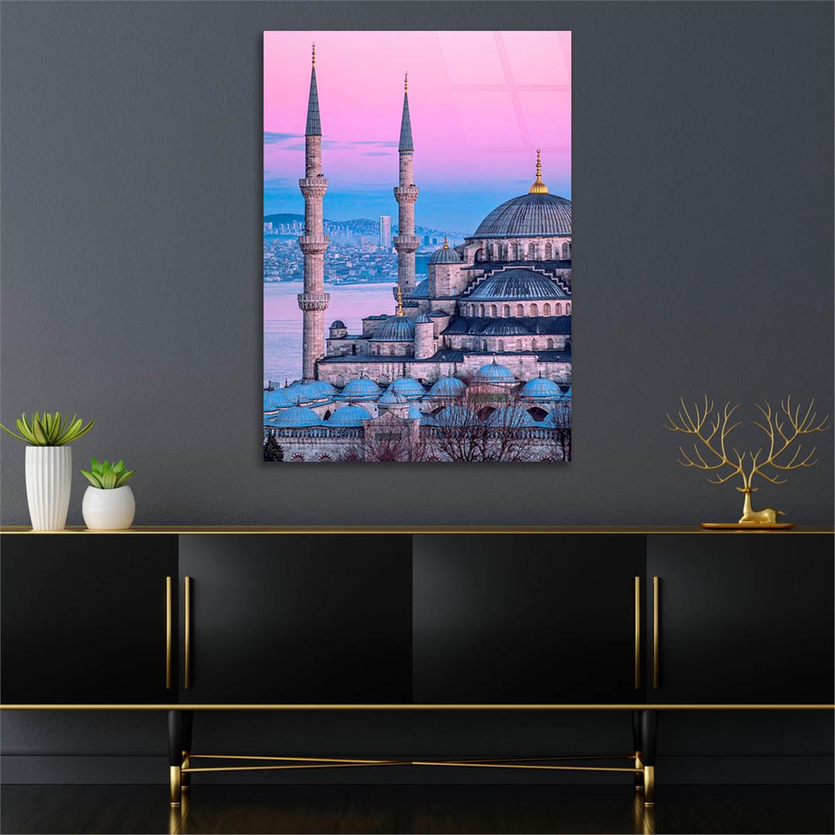 Dikey Dini Temalı Cam Tablo 261