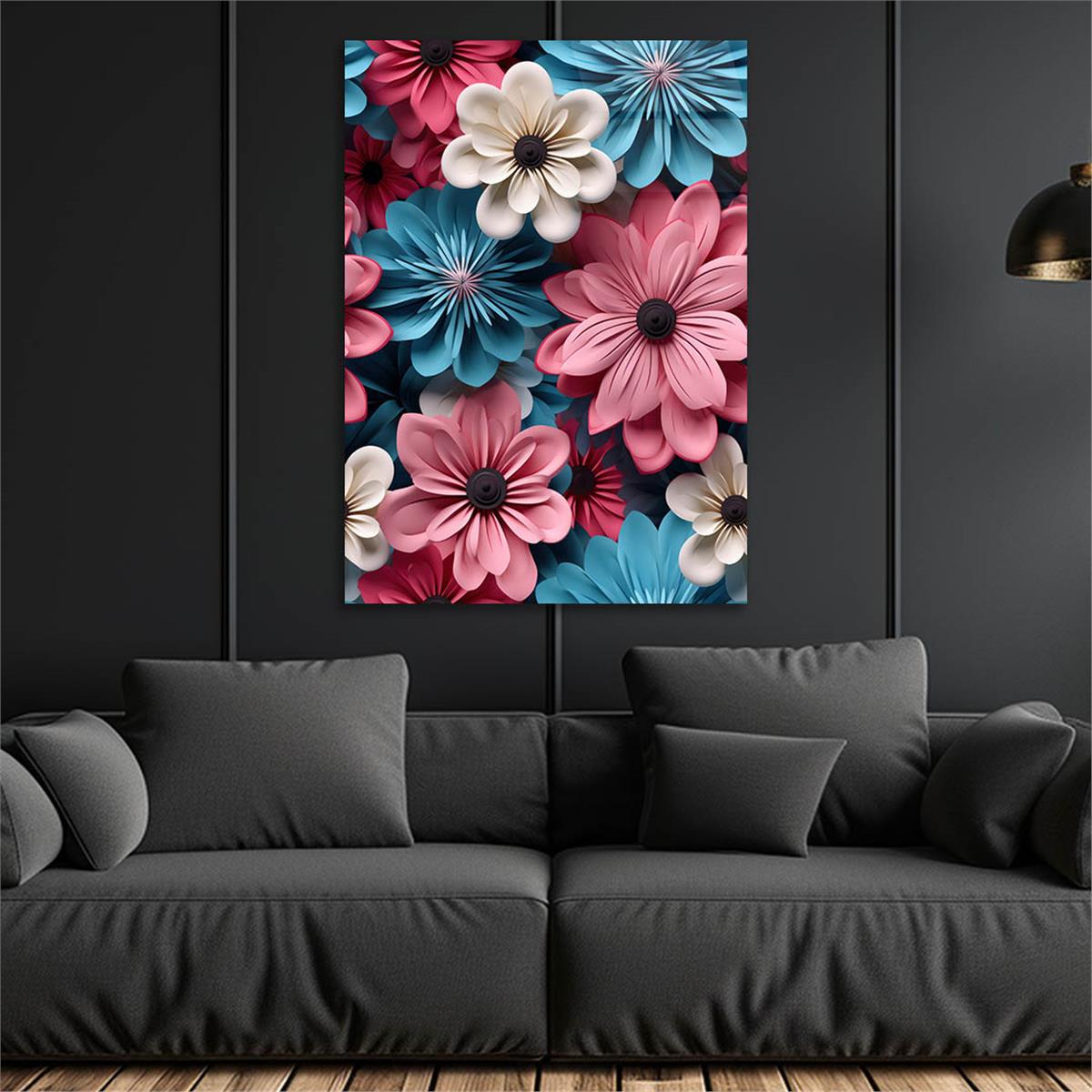 Dikey Sanat Temalı Cam Tablo 365