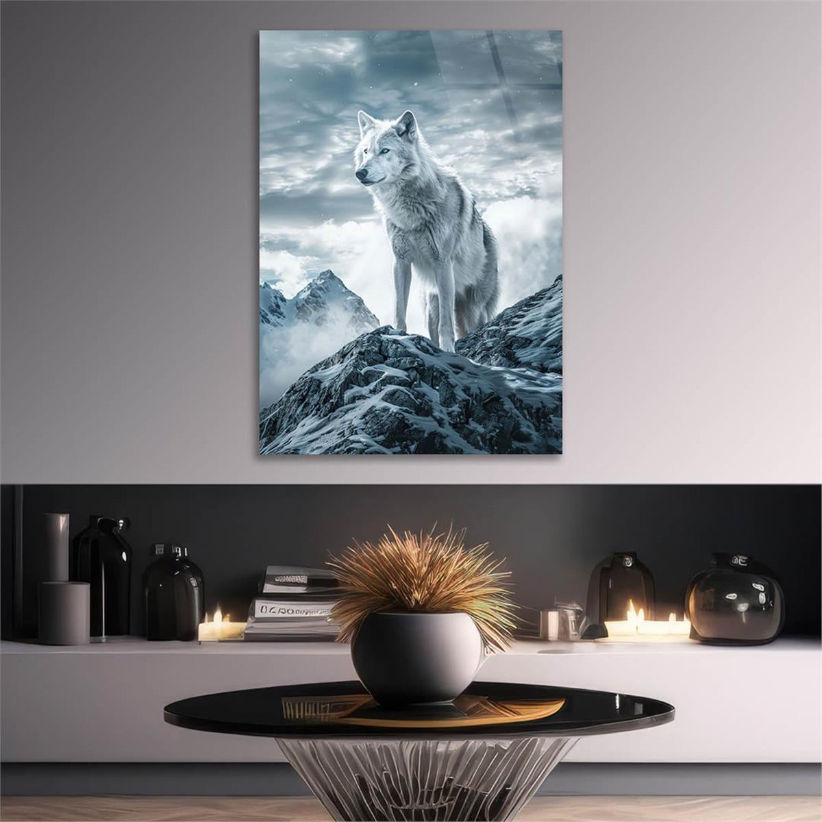 Dikey Doğa Temalı Cam Tablo 438