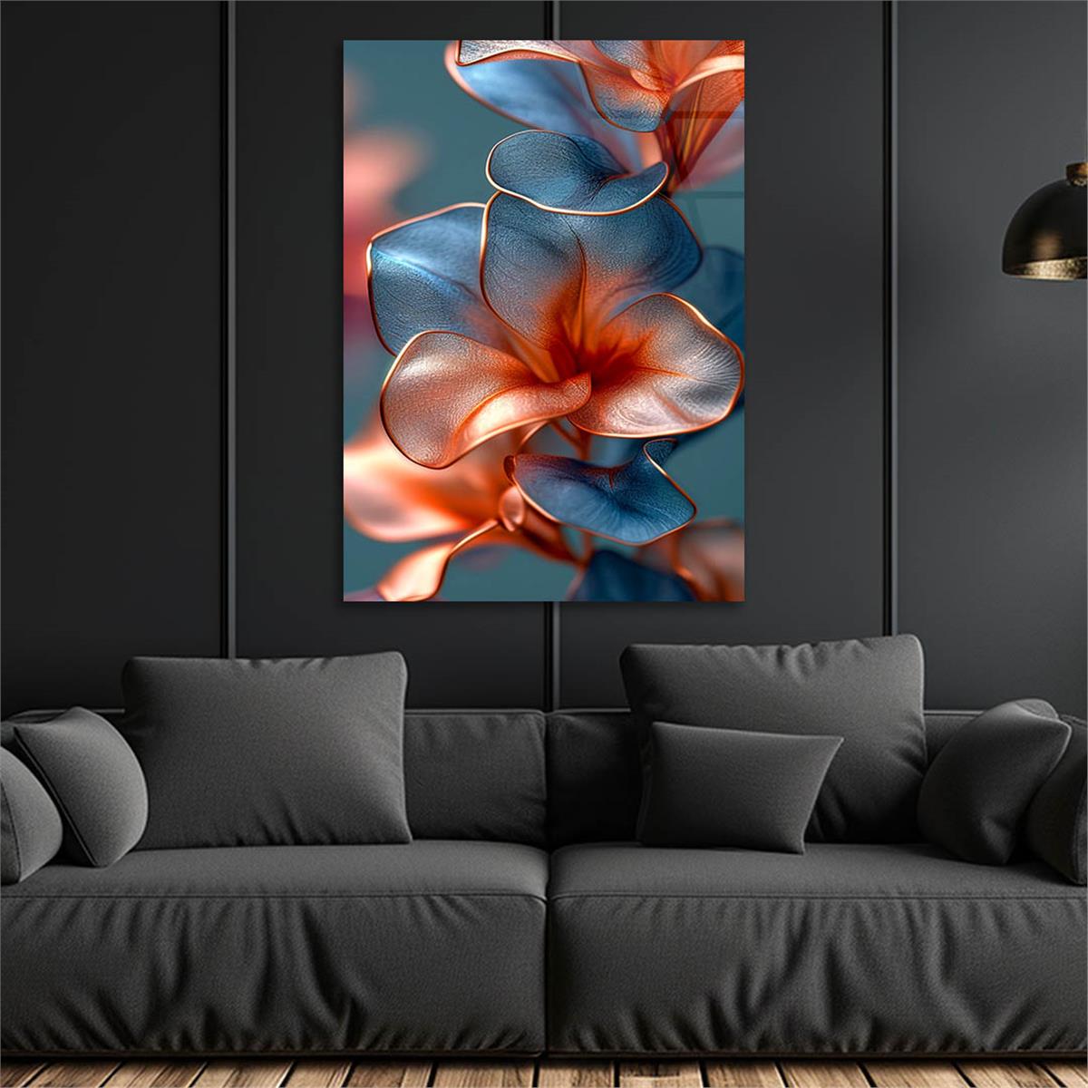 Dikey Sanat Temalı Cam Tablo 585