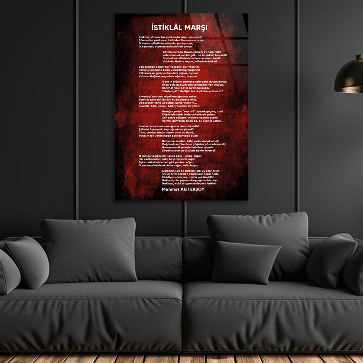 Turkish National Anthem Tempered Glass Wall Art 