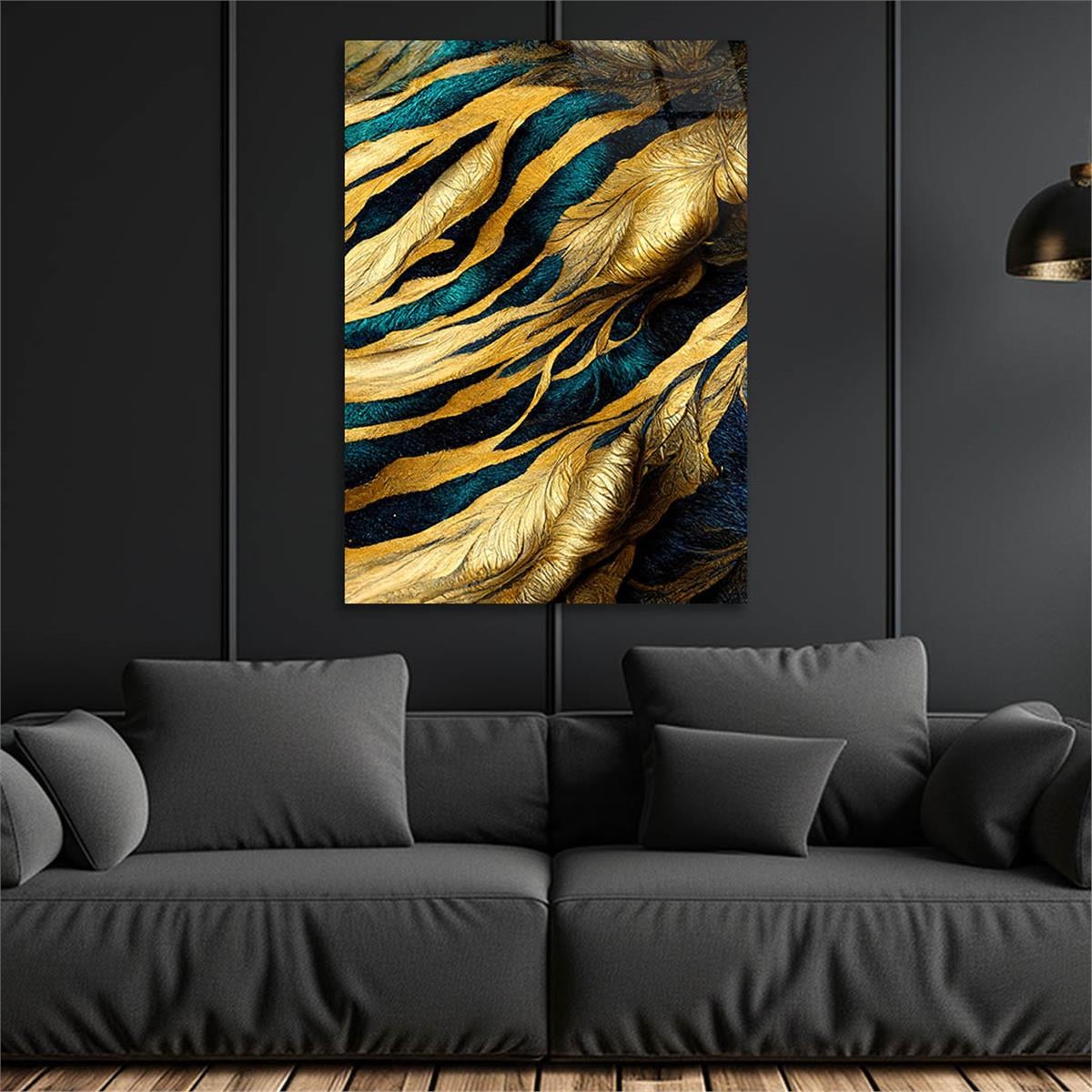 Dikey Sanat Temalı Cam Tablo 561