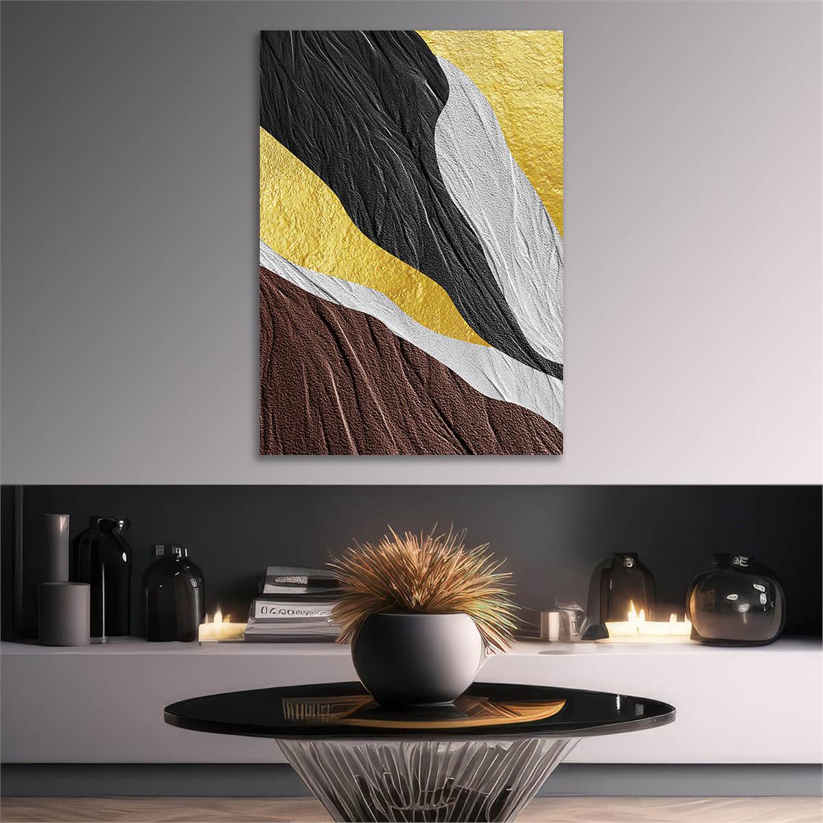Dikey Sanat Temalı Cam Tablo 381