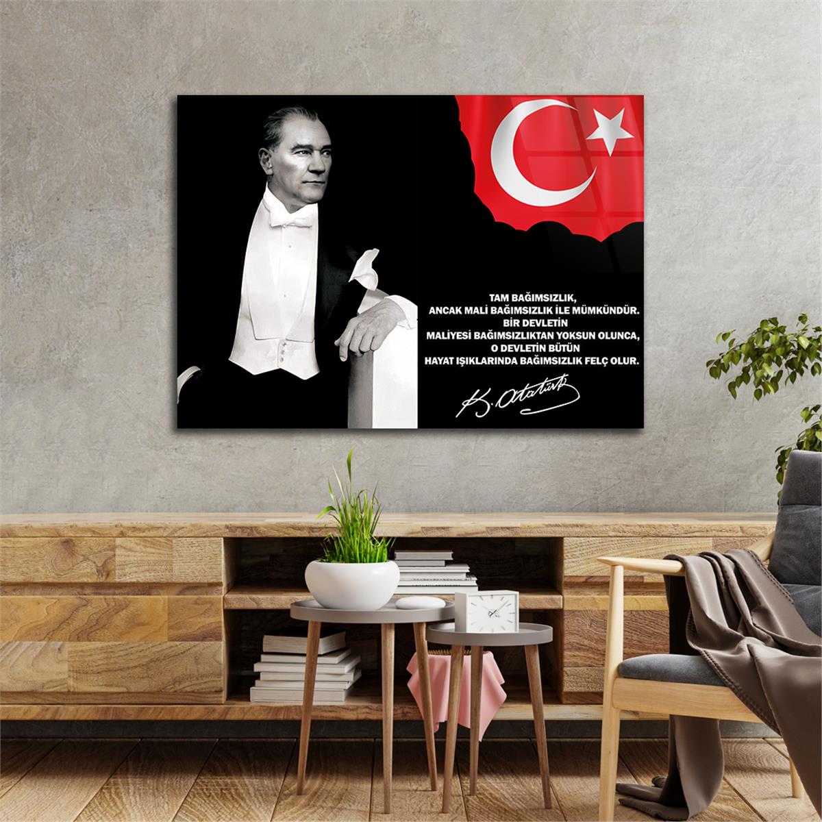 MUSTAFA KEMAL ATATÜRK Tempered Glass Wall Art 