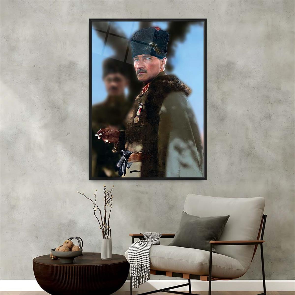 Alüminyum Çerçeveli Vatan Temalı Cam Tablo 056