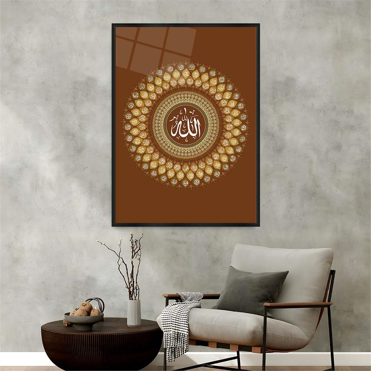 Aluminum-Framed Religious-Themed Tempered Glass Wall Art 060