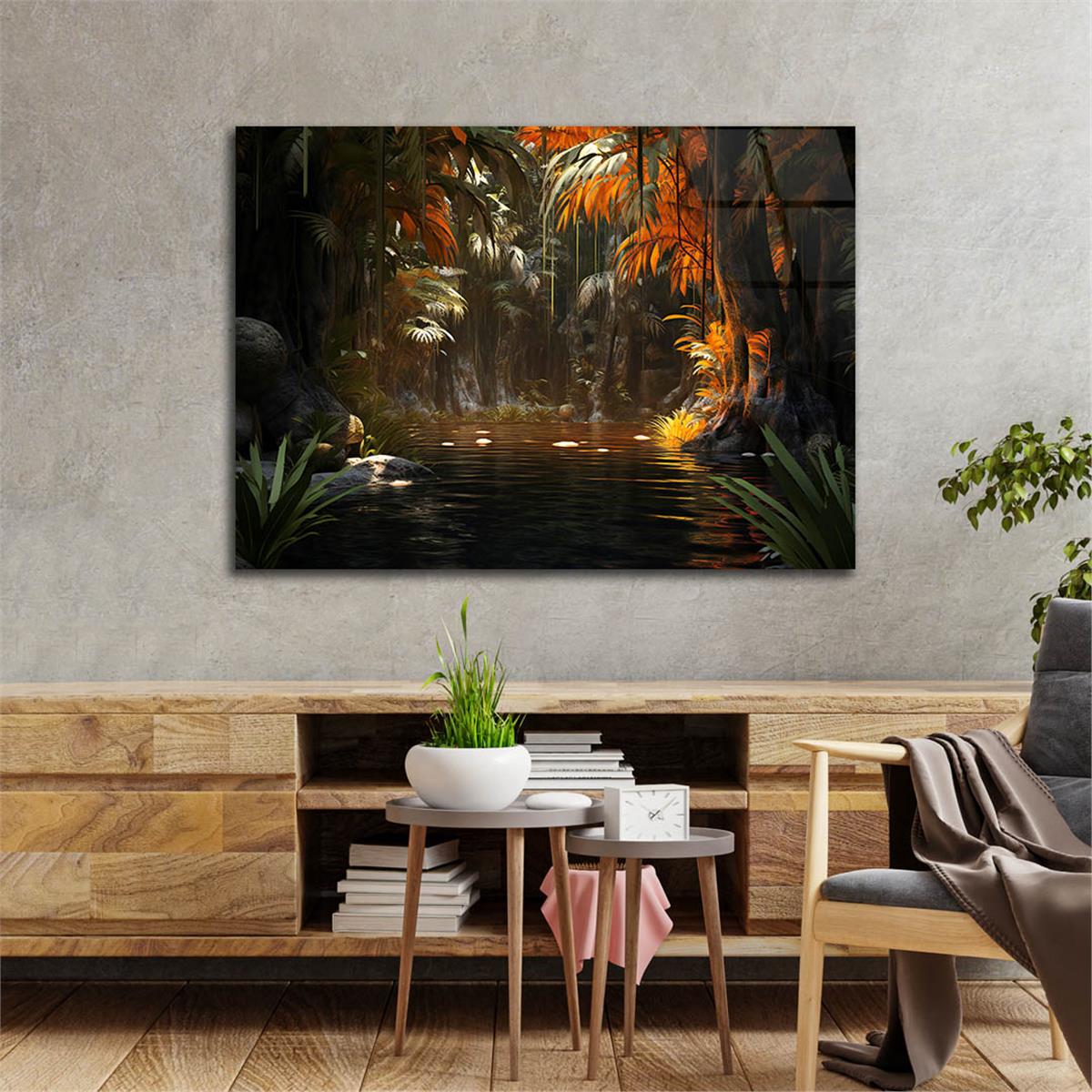 Yatay DoğaTemalı Cam Tablo 378