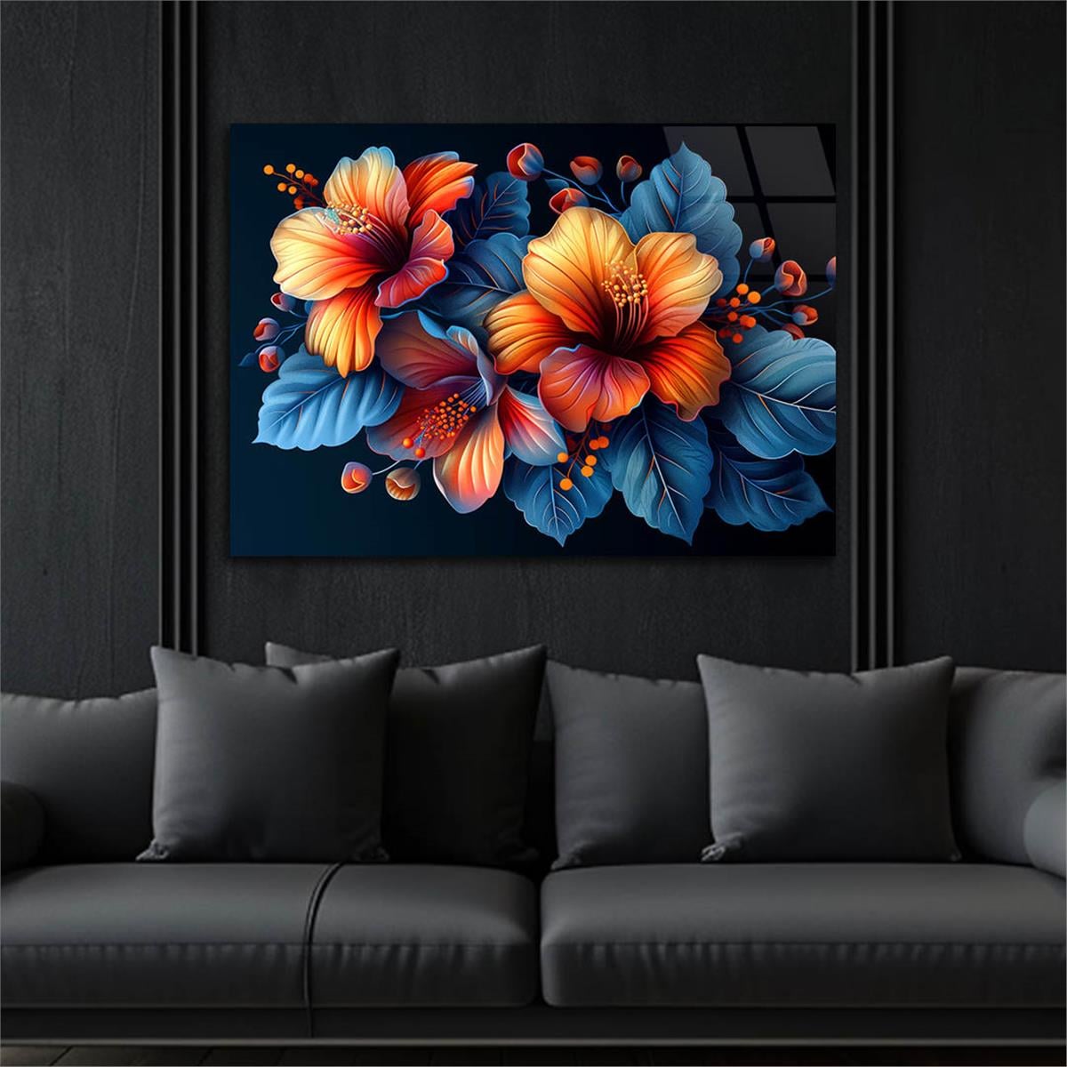 Horizontal Art-Themed Tempered Glass Wall Art 461