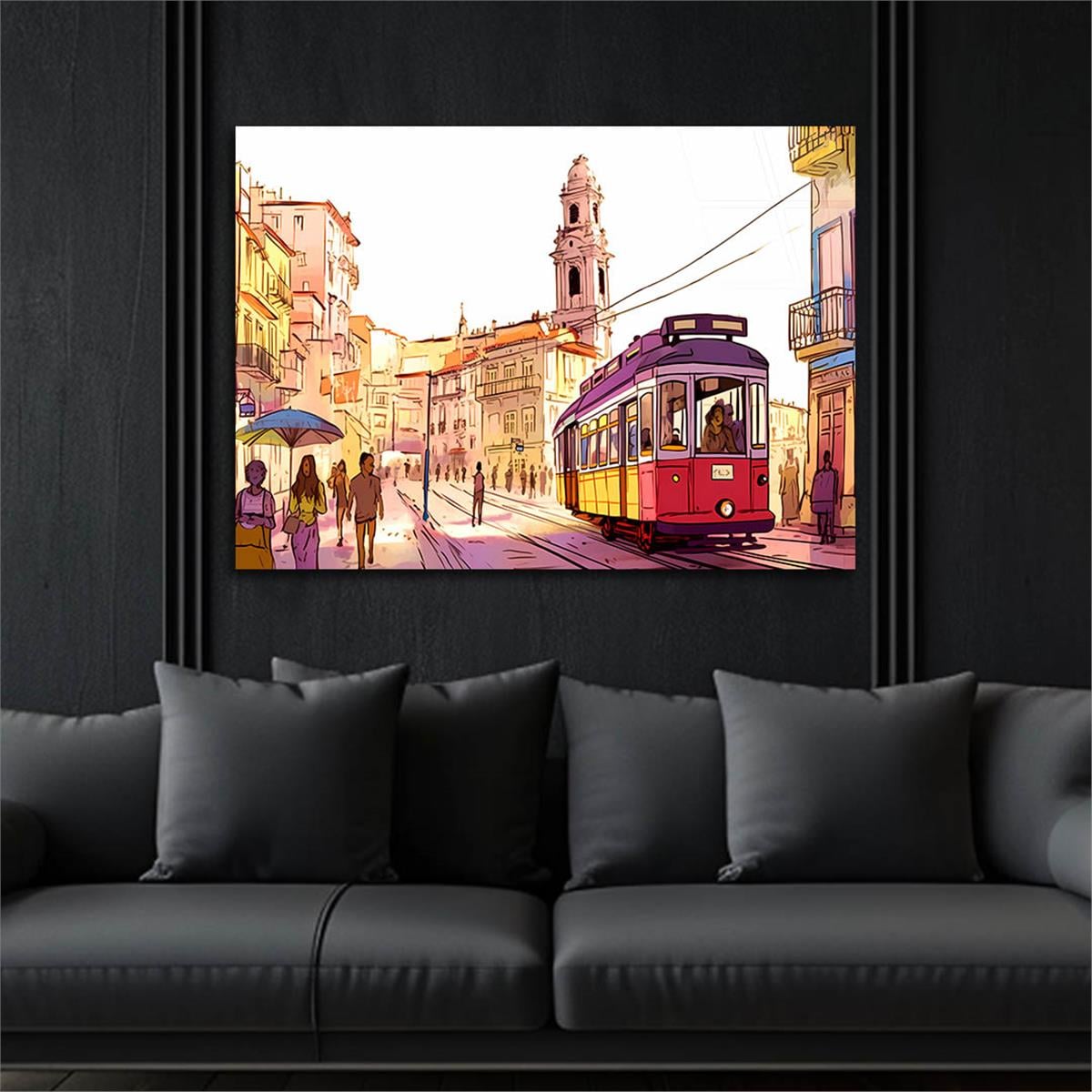 Horizontal Art-Themed Tempered Glass Wall Art 499