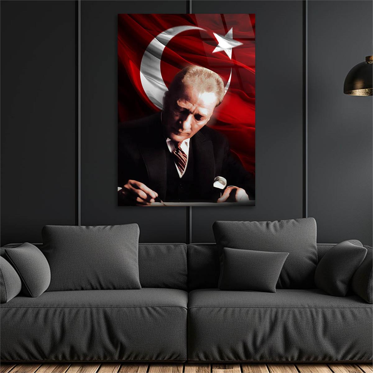 Dikey VatanTemalı Cam Tablo 149