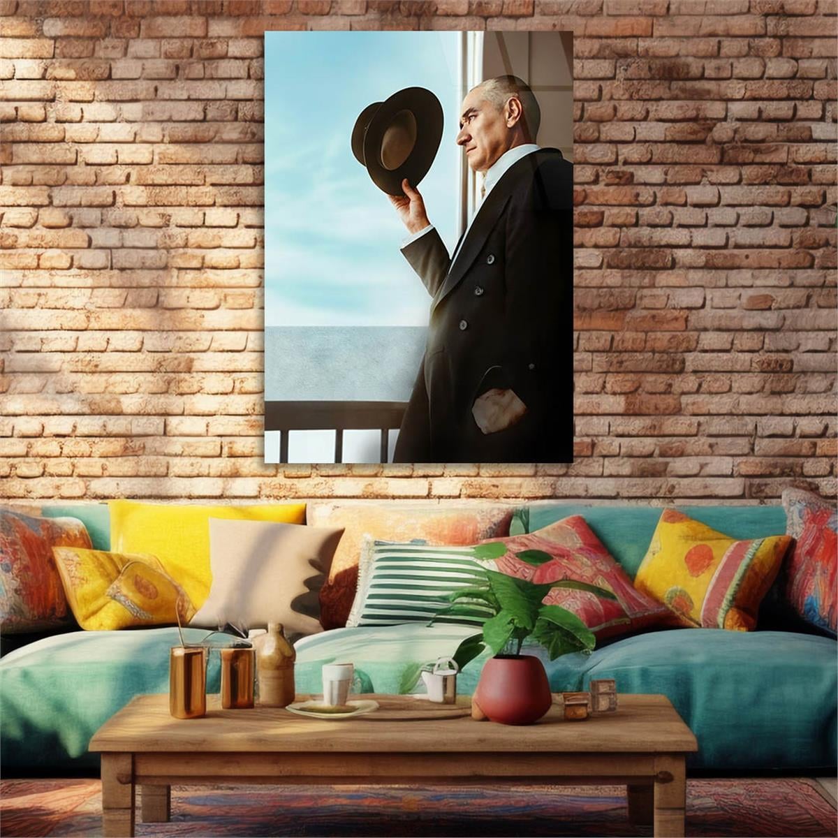 Dikey VatanTemalı Cam Tablo 274