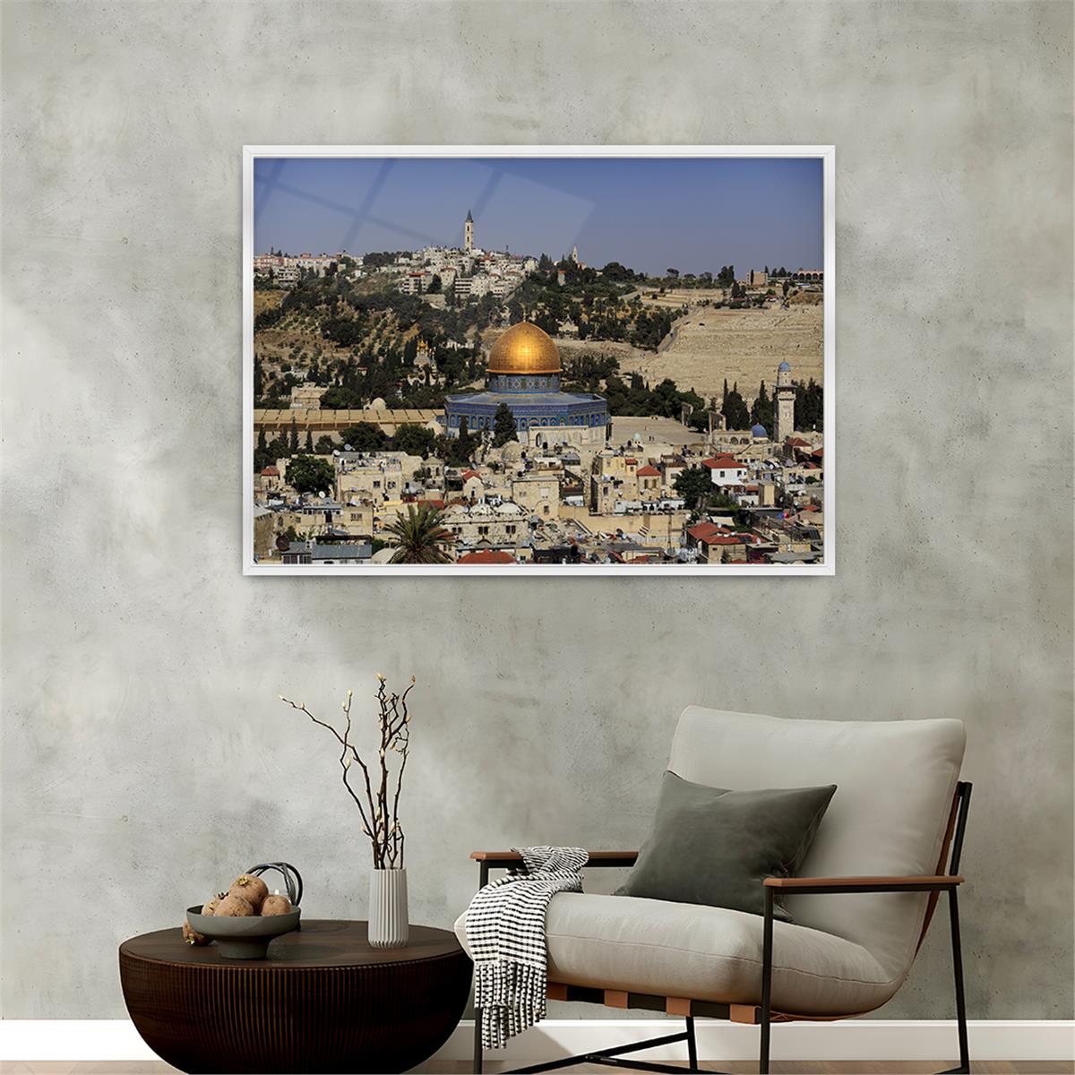 Tableau en verre à thème religieux avec cadre en aluminium  029