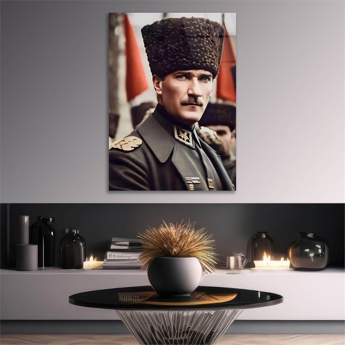 Dikey VatanTemalı Cam Tablo 200